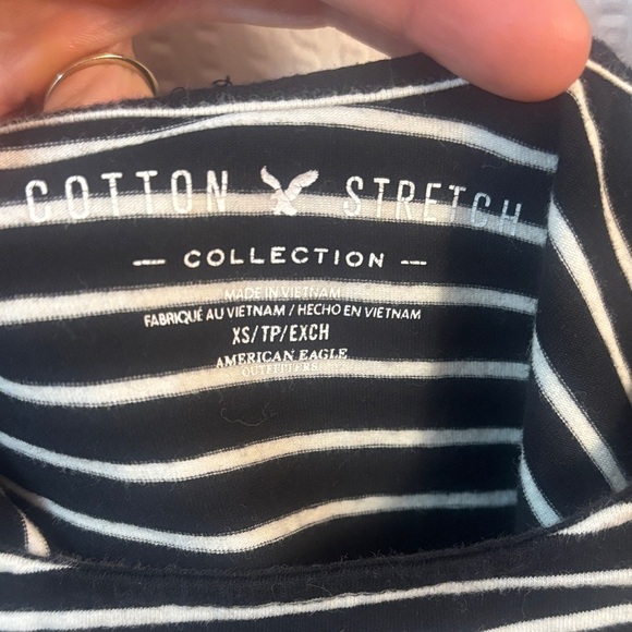 American Eagle Outfitters Striped Black and White Bodysuit - Picture 2 of 4